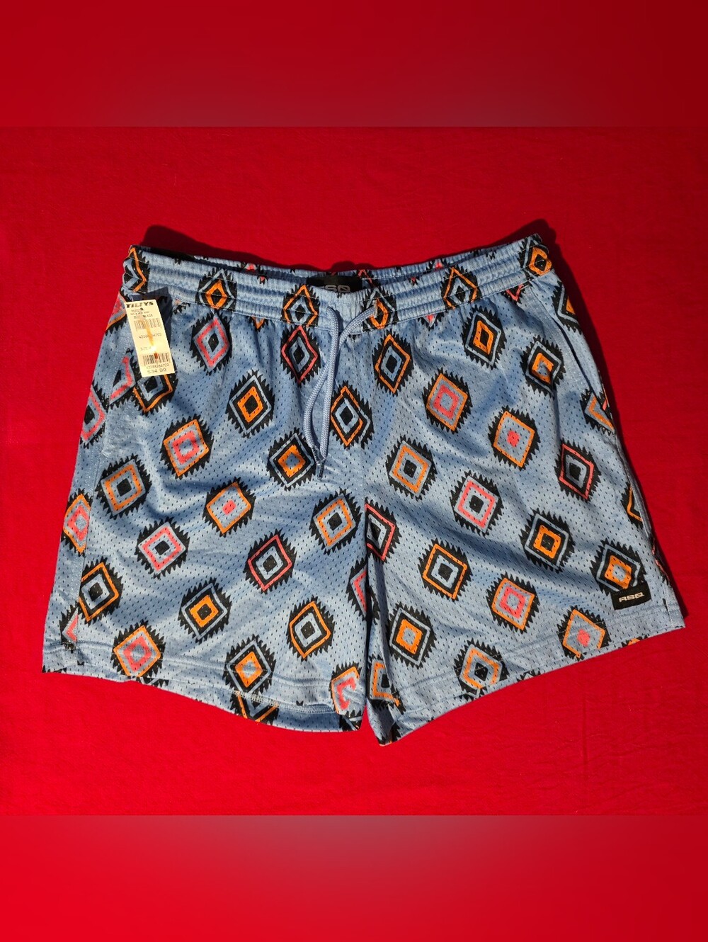 Light Blue Geometric Mens RSQ Shorts